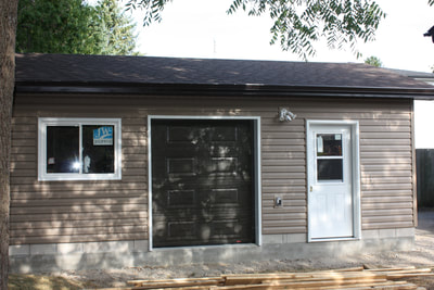 Side of garage build in Barrie, On.